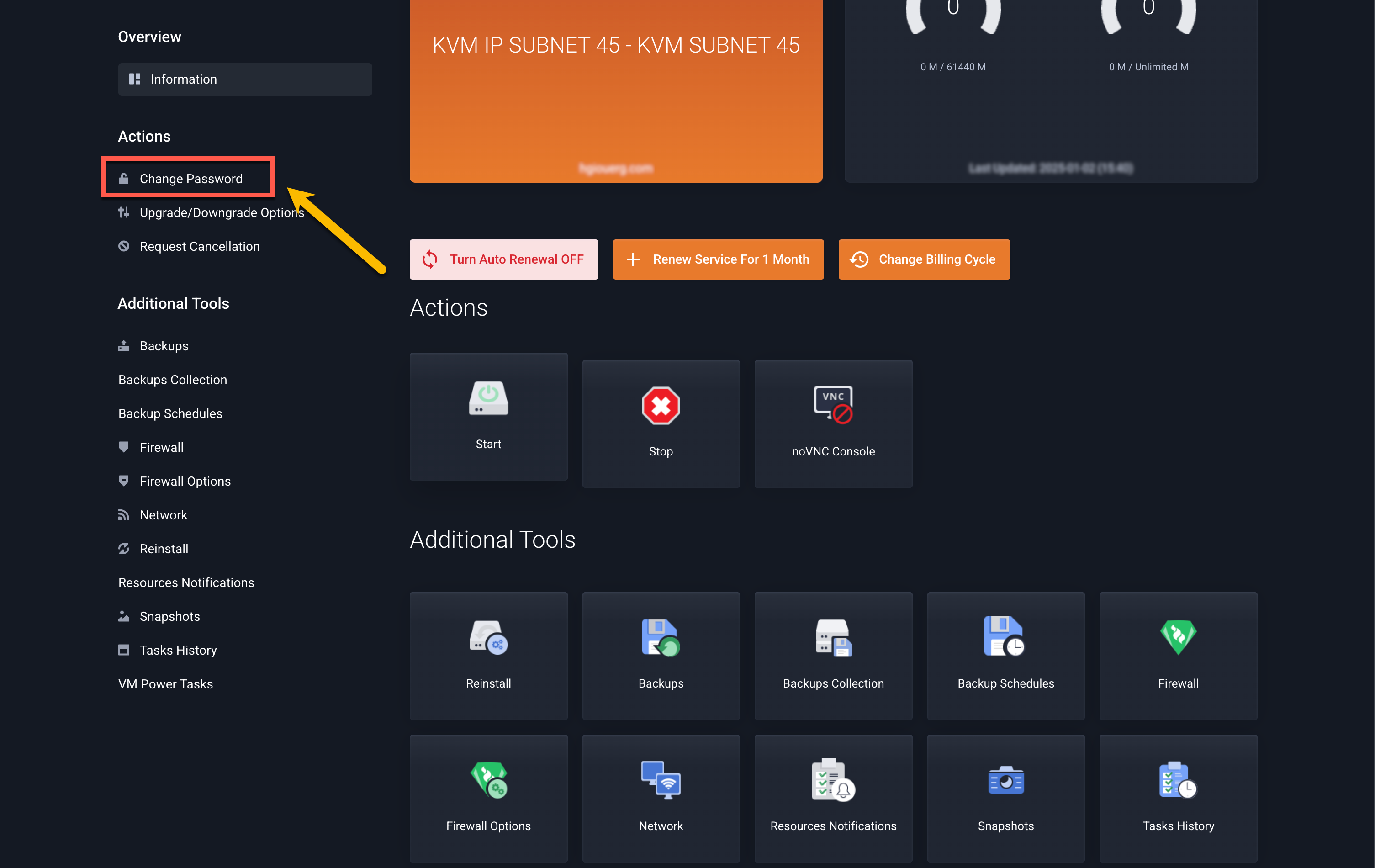 VPS Service Password Reset